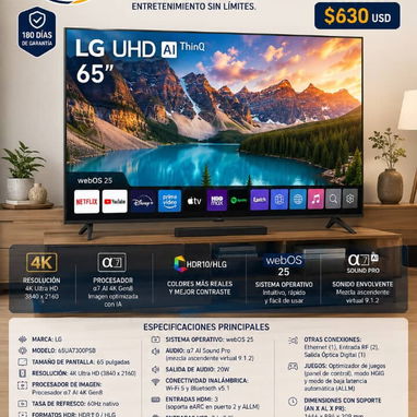 TELEVISOR  SMART TV LG DE 32,43,50 Y 65 PULGADAS NUEVOS EN CAJA!!! - Img 125809135