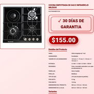 Cocina de Gas e Infrarrojo Milexus Cristal Templado 7mm Garantia VPT-0191 - Img 57974927