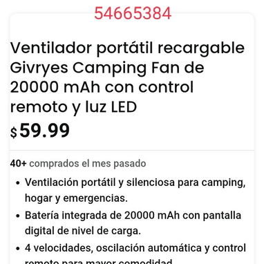 Ventilador recargable 20000 W - 2/2