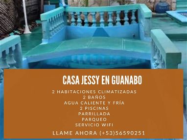 ⭐ Disponible casa de 2 habitaciones, 2 piscina,ranchón , parqueo,wifi en Guanabo - Img 65397610