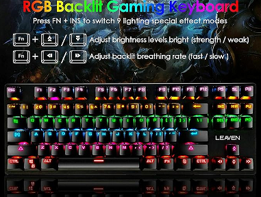 teclado mecanico LEAVEN nuevo formato TKL con switch azul ,anti ghosting,1 milisegundo tiempo de respuesta - Img main-image