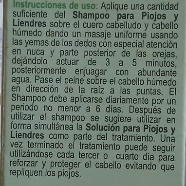 Shampoo para piojos y Liendres con Vinagre de Quassia de origen natural incluye Peine, no tóxico, frasco de 120ml - 3/4