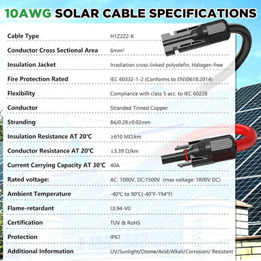 EXTENCION ORIGINAL COMPRADA EN AMAZON Y CABLES CON CONECTORES XT60i SOLAR DE 15 METROS DE 10AWG  50 PIES - 4/4