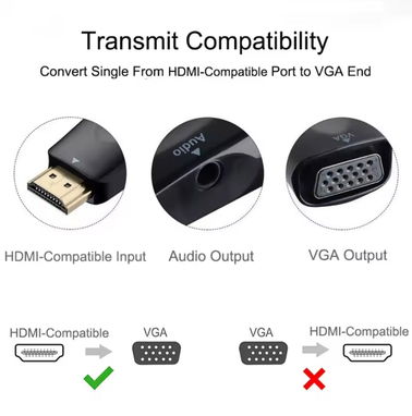 Adaptador HDMI VGA. Convertidor HDMI a VGA HDMI-VGA. Acepto CUP - Img 84510880