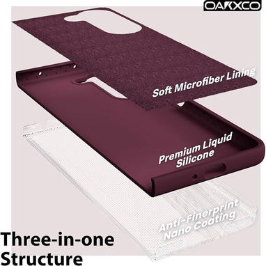 🍑oakxco Funda de Silicona para Samsung Galaxy Z Fold 5 – Borgoña 🍑 - 5/6