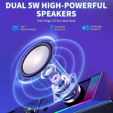 * Bocinas Gamer para PC con Luces RGB, USB y Auxiliar 3.5 mm - Img 121545243