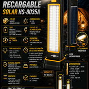 ☀️LAMPARA ☀️RECARGABLE SOLAR HS-8035A. MENSAJERÍA CON FACTURA Y GARANTÍA. 📲 54833699 - Img 55810220