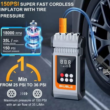 Arrancador portátil BÍUBLE-Compresor de aire integrado, luz de emergencia y power bank-Nuevo - Img 107242803
