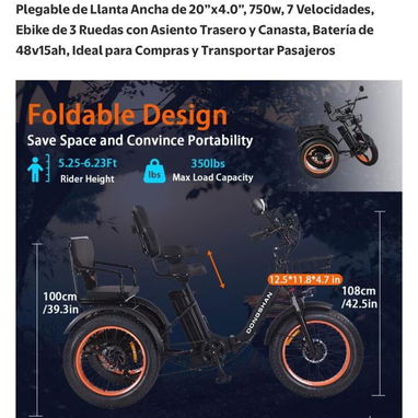 Bici triciclo electrico para adultos - 6/8
