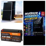 🔥Combo de energía solar 🔥 🚧:inversor hibrido de 4 K ...marca SUNRY 🔋:bateria de 24volt x 100amp de 2560kwh ⚡ - Img 57517531