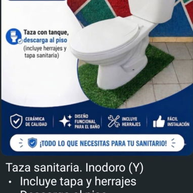 Juego de taza sanitaria más lavamanos con pedestal - Img 123068396