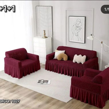 Forros para muebles 311, colores enteros con volantes - Img 117255106