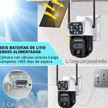 Cámara d seguridad/2 paneles solar/2 lentes 10 MPX/ Wifi - Img 122776538