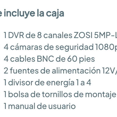 SISTEMA DE 4 CÁMARAS DE SEGURIDAD ZOSI H.265+ FULL HD 1080P 🔒🏡🌐 - 7/7