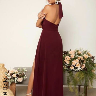 VENDO VESTIDO LARGO CON ESPALDA DESCUBIERTA, CRUZADO Y ANUDADO - Img 115006798