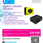 Fuente Corsair RM1000X de 1000W | Nueva a estrenar | 80 Plus Gold - Img 48683778