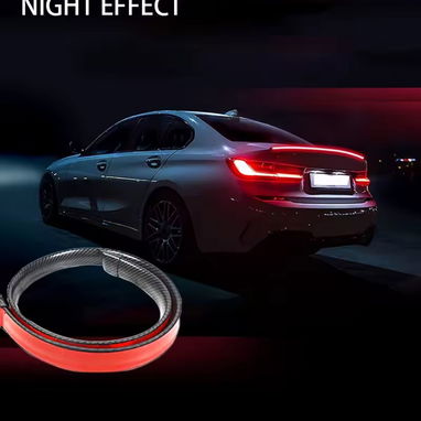 Aleron trasero color fibra de carbono bello con tira LED incluída luz secuencial intermitente, estacionamiento, luz posi - Img 113948657