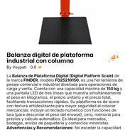 Balanza digital/ Pesa digital industrial con columna - Img 56278976