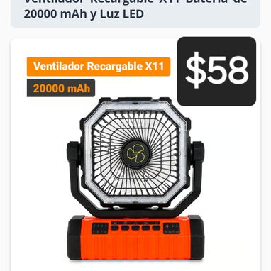 Ventilador recargable 20000mah - 2/2