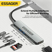 🛍️ Extensión Hub USB Tipo C NUEVO ✅ Regleta USB Tipo C Essager 100% Original Adaptador HDMI 4K HUB 7 Entradas - Img 44722690