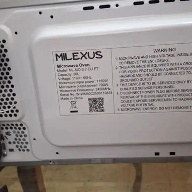 Microwave Marca Milexus 20 Litros Potencia de salida 700w Precio $140 usd Transporte Incluido - Img 120336157