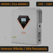 Inversor Híbrido VEVOR 3000W 6000W Pico Alta Frecuencia 24V a 120V MPPT 100A Con WiFi Off Grid Blanco - Img 55706396