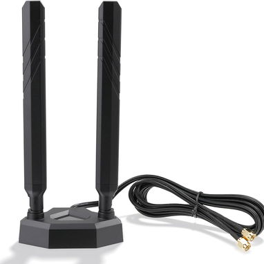 Eightwood Antena WiFi 7 + Bluetooth 5.4. WiFi 6E Tri-Band. 2.4GHz 5GHz 6GHz. Conector RP-SMA. Antena con base magnética - Img 120608389