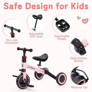 Triciclo Convertible 3 en 1 para Niños P0878-AV001 - 2/4