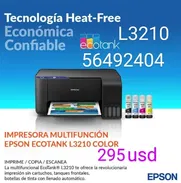 Impresora EPSON L3210 EcoTank multifuncional sellada 56492404 vedado garantía 15 días - Img 49263546