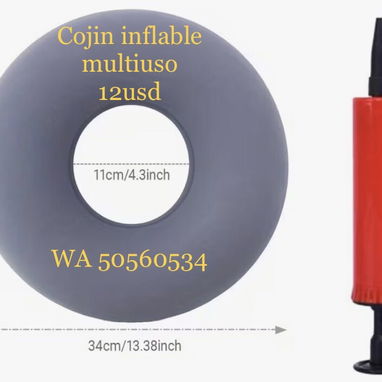 🛍️ COJÍN INFLABLE +BOMBA, COJÍN PARA ESCARAS, HEMORROIDES O COXIS 🚨COJÍN MULTIUSO - 2/9