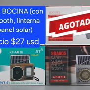 Radios bocinas, con Bluetooth, linterna y panel solar - Img 58070076