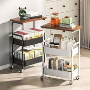 Carrito Estante organizador multifuncional de 3 niveles con ruedas 🔰 🤍🖤 ✨ Medidas: 80 x 30 x 43 cm ($33) - Img 57453711