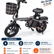 `🛵 BICICLETA ELÉCTRICA EBIKE A12 🛵` ⚙️𝐄𝐒𝐏𝐄𝐂𝐈𝐅𝐈𝐂𝐀𝐂𝐈𝐎𝐍𝐄𝐒 • 1200 Wats • 48 Volt • 15 Amperes • Autonom - Img 58013783