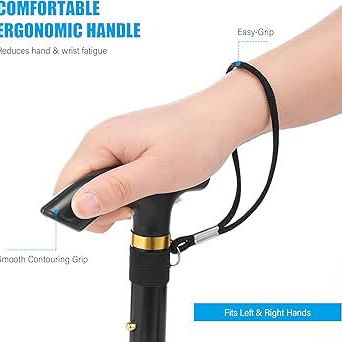 Bastón Plegable Ajustable, Baston Retractil Fácil de Llevar y Transportar para Caminar Ajustable y Plegable - Img 116565734
