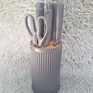 Set de cuchillos de 6 piezas con base plastica marca KUNSION hoja dura en 9500cup - Img 54865219
