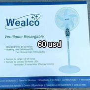 Ventilador Recargable de Pedestal Wealco en 60 usd con mensajería x coste adicional - Img 56021094