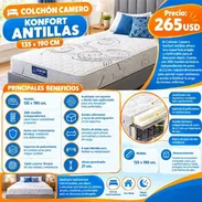 🛏️ COLCHÓN CAMERO KONFORT ANTILLAS 135 × 190 CM  💰 Precio: 265 USD  Resumen de utilidad: El Colchón Camero Konfort Ant - Img 57596321
