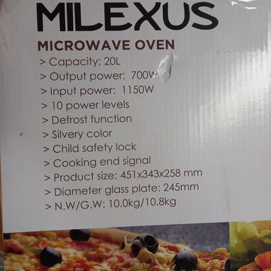 20 LITROS - HORNO MICROONDAS MILEXUS 20L. SERVICIO DE ENTREGA, FACTURA Y GARANTIA. 54833699 - Img 110960232
