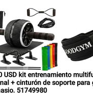 Kit de entrenamiento abdominal multifuncional + cinturón de soporte para gimnasio - Img 55946797