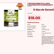 Esmalte Ecológico Blanco E01 de 4 Litros para Grandes Superficies VPT#-0236 - Img 55437031