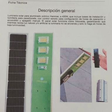 Lámpara recargable solar para exterior 400W - Img 123855137