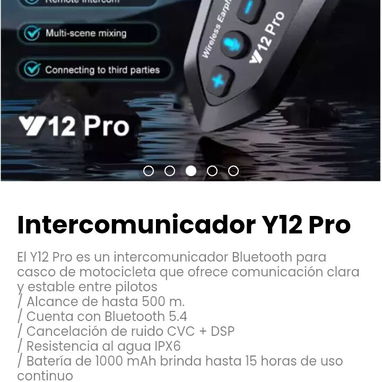 Intercomunicador Y12 Pro. Perfecto para mantenerte conectado, escuchar música o seguir el GPS - Img 113831746