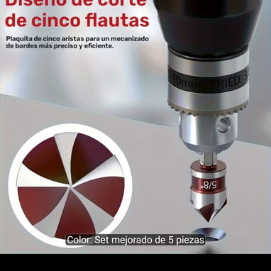 Juego de 5 Brocas Avellanadoras 82° para Madera, Plástico y Metal – Solo 15 USD - 6/10
