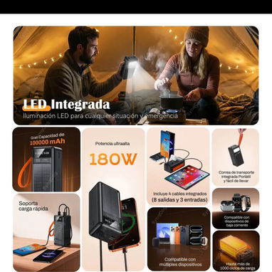 Power bank 100000 Mah solar carga rápida - 7/10