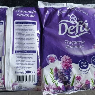 VENTA DE DETERGENTE DEFA 500g - FRAGANCIA LAVANDA x 1USD - Img 122342569