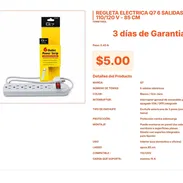 Regleta Q7 de 6 Tomas para Oficina con Cable de 85 cm de Largo VPT#-0267 - Img 55666936