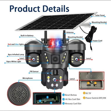 Camara solar d 3 lentes/ 12Mpx/ Wifi - Img 123271666