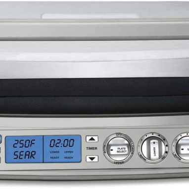 Cuisinart GR-300 Elite Griddler - Parrilla profesional/plancha 6 en 1 doble control de temperatura y función SearBlast - Img 117671714