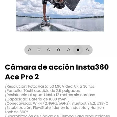 Cámara de acción Insta360 Ace Pro 2. Resolución: Foto: Hasta 50 MP, Video: 8K a 30 fps - 5/6