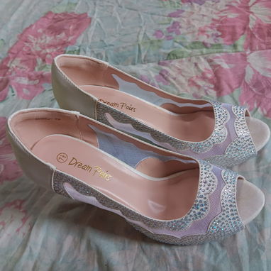 TACONES BLANCOS DE NOVIA CON PIEDRERÍA #37½ - Img 125607050